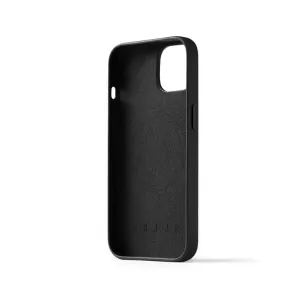 Coque iPhone 14 Mujjo en cuir noir avec MagSafe, bords surélevés et protection de l’appareil photo