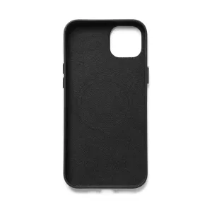 Coque en cuir intégral Mujjo avec MagSafe pour iPhone 14/15 Plus, coque de téléphone en cuir noir avec découpe pour appareil photo