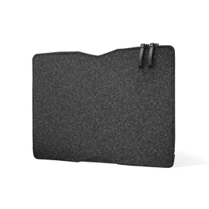 Housse folio Mujjo pour MacBook Pro 13 pouces en feutre gris foncé avec finition noire et tirettes de fermeture éclair sécurisées