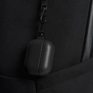 Mujjo Echelon svart etui til AirPods Pro med klipsfeste og stropp for sikker bæring
