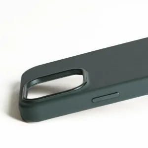 Mujjo Lederhülle für das iPhone 16 Pro Max in Livid-Grün mit strukturierter Oberfläche und Kameraaussparung