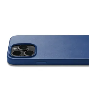 Mujjo blaue Lederhülle für das iPhone 14 Pro mit Kameraausschnitt und MagSafe-Kompatibilität