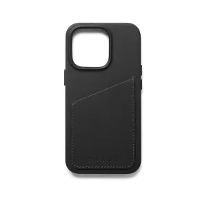 Étui portefeuille Mujjo en cuir noir pour iPhone 14 Pro avec poche pour cartes intégrée et bords de protection surélevés