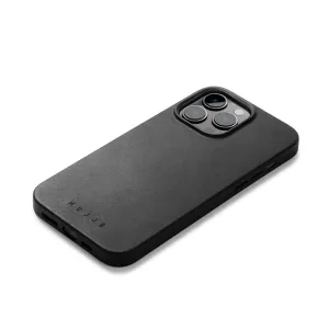 Mujjo Lederhülle mit MagSafe für iPhone 14 Pro Max in Schwarz, schlankes Design mit erhöhtem Kameraschutz