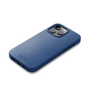 Mujjo Lederhülle mit MagSafe für das iPhone 14 Pro Max in Monaco-Blau, schlanke Passform mit erhöhtem Kamerarand