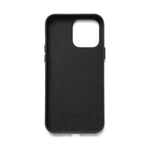 Coque portefeuille Mujjo en cuir noir pour iPhone 14 Pro Max avec porte-cartes, bords surélevés et logo embossé