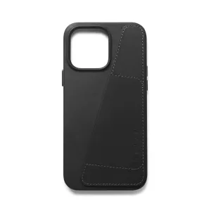 Étui portefeuille en cuir noir Mujjo pour iPhone 14 Pro Max avec poche pour carte et rebord surélevé pour l’appareil photo
