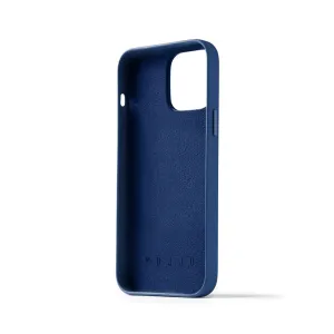 Mujjo Full Leather Wallet Case für iPhone 14 Pro Max in Monaco-Blau, mit Kameraschutz und Kartenfach