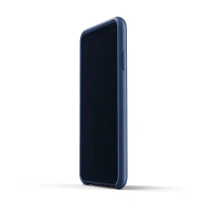 Étui portefeuille entièrement en cuir Mujjo pour iPhone XS Max en bleu Monaco, étui de téléphone fin en cuir