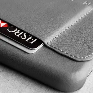 Coque portefeuille en cuir gris Mujjo pour iPhone 6/6s Plus, avec poche pour carte et bords cousus