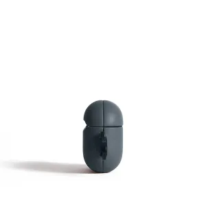 Funda protectora Mujjo Echelon para AirPods Pro 2nd Gen en Basalto, con clip frontal y acabado mate con aspecto de cuero