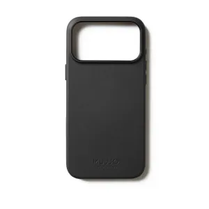 Funda de cuero negro Mujjo para iPhone 17 Pro Max con acabado texturizado, recorte para la cámara y compatibilidad con MagSafe