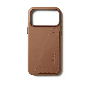 Funda cartera de cuero Mujjo para iPhone 17 Pro Max con bolsillo para tarjetas y recorte para cámara