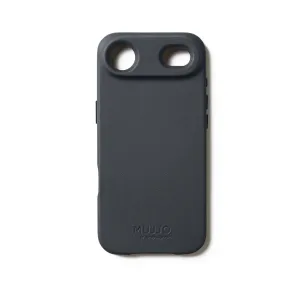 Funda de cuero integral Mujjo para iPhone 17 Air en Basalt, funda compatible con MagSafe con protección de bordes elevados