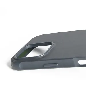 Coque Mujjo Shield pour iPhone 16 Pro Max en gris foncé avec ouverture surélevée pour l’appareil photo et design compatible MagSafe