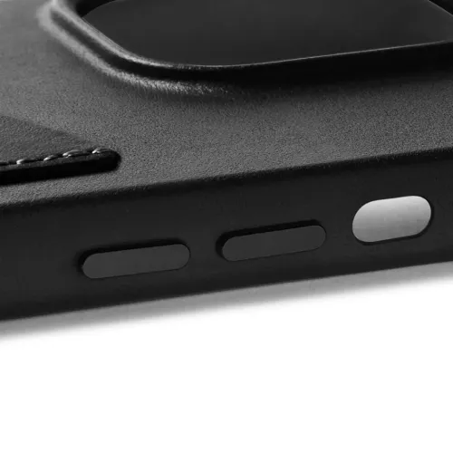 Mujjo svart plånboksfodral i läder för iPhone 14 Pro Max med kortfack, upphöjd kant och knappskydd