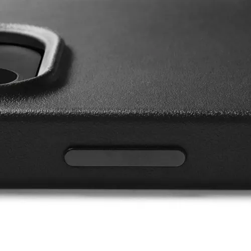 Mujjo Leather Case med MagSafe för iPhone 14 Pro Max i svart, med upphöjd kamerautskärning och sidoknapp