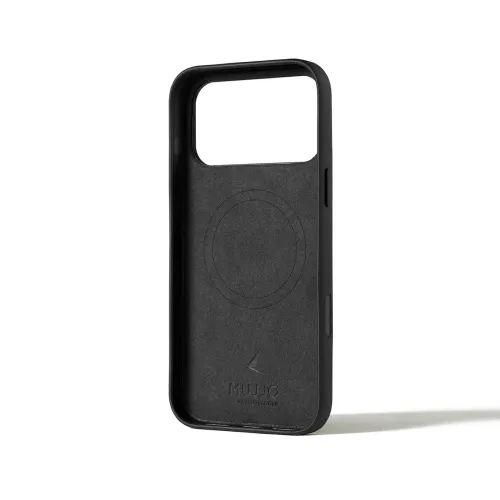 Mujjo Wallet Leather Case in Schwarz für iPhone 17 Pro Max mit Kartenfach und MagSafe-Kompatibilität