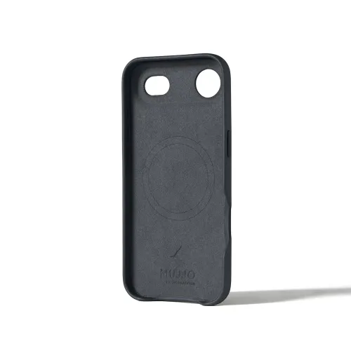 Mujjo Volllederhülle für iPhone 17 Air in Schwarz mit MagSafe, erhöhtem Rand und Kameraaussparungen