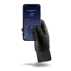 Mujjo XL Double-Insulated Touchscreen Gloves i Slate Grey med silikongrepp och skärmfunktion för hela handen.